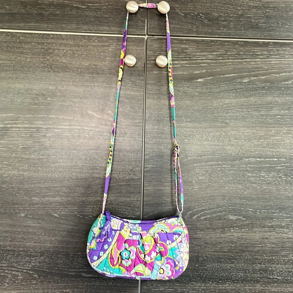 EUC Vera Bradley Quilted Colourful Cotton Crossbody Bag - Picture 3 of 10